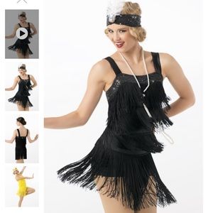 Weissmans 10544 Roarin 20s black flapper Costume Size Child Large